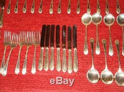 Vintage Elegant Sterling Silver Treasure Flatware set 52 Pieces, great shape RDB