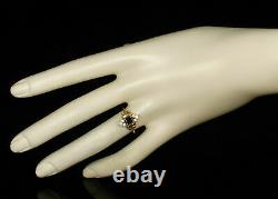 Vintage Estate 1. Ct Oval Blue Sapphire Diamond 14k Yellow Gold Over Ring