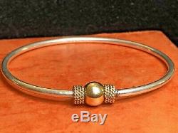 Vintage Estate 14k Gold & Sterling Silver Cape Cod Bracelet Signed Gr Bypass Ban