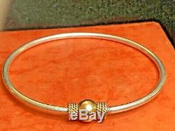 Vintage Estate 14k Gold & Sterling Silver Cape Cod Bracelet Signed Gr Bypass Ban