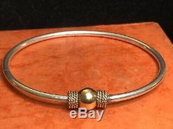 Vintage Estate 14k Gold & Sterling Silver Cape Cod Bracelet Signed Gr Bypass Ban