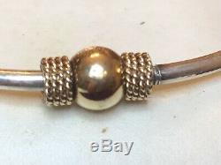 Vintage Estate 14k Gold & Sterling Silver Cape Cod Bracelet Signed Gr Bypass Ban