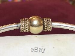 Vintage Estate 14k Gold & Sterling Silver Cape Cod Bracelet Signed Gr Bypass Ban