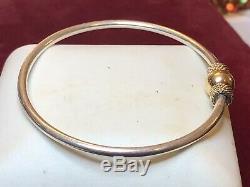 Vintage Estate 14k Gold & Sterling Silver Cape Cod Bracelet Signed Gr Bypass Ban