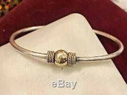 Vintage Estate 14k Gold & Sterling Silver Cape Cod Bracelet Signed Gr Bypass Ban