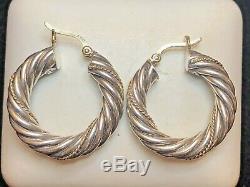 Vintage Estate 14k Gold & Sterling Silver Hoop Earrings