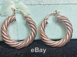 Vintage Estate 14k Gold & Sterling Silver Hoop Earrings