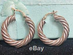 Vintage Estate 14k Gold & Sterling Silver Hoop Earrings