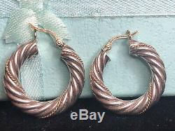 Vintage Estate 14k Gold & Sterling Silver Hoop Earrings