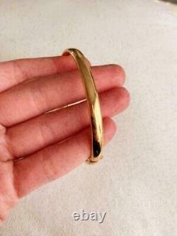 Vintage & Estate 18K Yellow Gold Over 7.5 Bangle Bracelet with Chain Link RARE