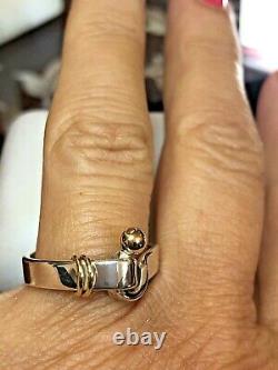 Vintage Estate 18k Gold & Sterling Silver Ring Designer Signed Tiffany & Co