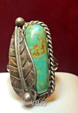 Vintage Estate Sterling Silver Native American Indian Turquoise Ring Signed Er