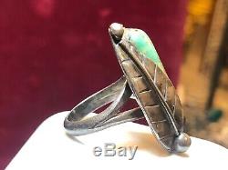 Vintage Estate Sterling Silver Native American Indian Turquoise Ring Signed Er