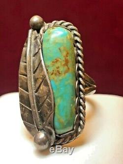 Vintage Estate Sterling Silver Native American Indian Turquoise Ring Signed Er