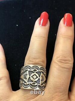 Vintage Estate Sterling Silver Native American Ring Band Stamped Southwestern