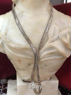 Vintage Estate Sterling Silver Necklace Italy Designer Signed Milor Weave