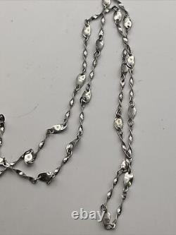 Vintage Estate Sterling Silver Pendant Cameo Filigree Cross Necklace Deco