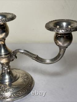 Vintage Fisher Sterling Silver Weighted Candelabra Rose Bouquet 375 g