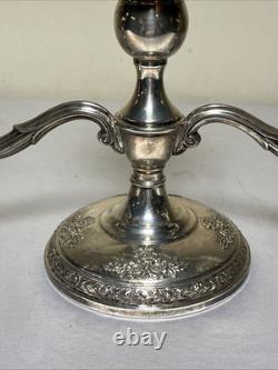 Vintage Fisher Sterling Silver Weighted Candelabra Rose Bouquet 375 g