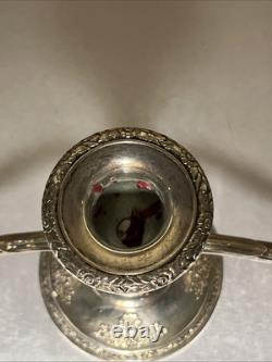 Vintage Fisher Sterling Silver Weighted Candelabra Rose Bouquet 375 g