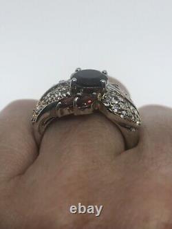 Vintage Garnet Ring 925 Sterling Silver Size 7