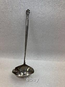 Vintage Georg Jensen Acorn Ladle Spoon Solid Sterling Silver 5 3/4 Oval Marked