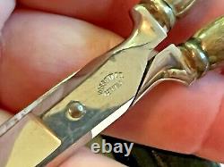 Vintage German Voss Cut Letter Opener Scissor Set Sterling Silver Handles