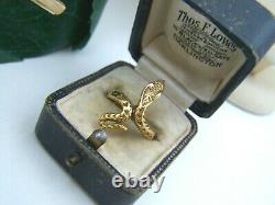 Vintage Gold Plated Solid Sterling Silver Snake Cobra Serpent Ring Size M 6 Rare