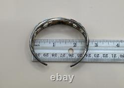 Vintage Gold Tone 925 Sterling Silver Floral Multi Color Cuff Bracelet