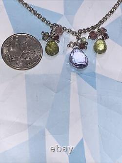 Vintage Green Amethyst Necklace, Sterling Silver Healing Gemstone Birthday
