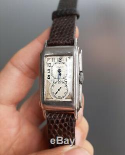 Vintage Gruen Techni-Quadron Sterling Silver Doctors Watch Rolex Prince 1930's