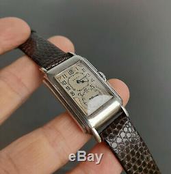 Vintage Gruen Techni-Quadron Sterling Silver Doctors Watch Rolex Prince 1930's