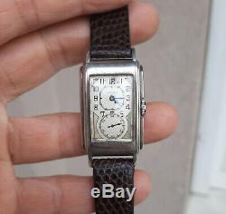 Vintage Gruen Techni-Quadron Sterling Silver Doctors Watch Rolex Prince 1930's