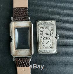 Vintage Gruen Techni-Quadron Sterling Silver Doctors Watch Rolex Prince 1930's