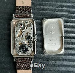 Vintage Gruen Techni-Quadron Sterling Silver Doctors Watch Rolex Prince 1930's