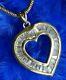 Vintage Heart 1 1/8 Cubic Zirconia Vermeil 0.925 Sterling Silver 18 Necklace