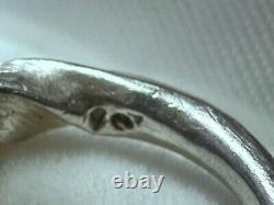 Vintage Hand Crafted Twisted Sterling Silver Ring Signed Size 3? , 3g