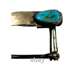 Vintage Hand Made Native American Sterling Silver Turquoise Belt Buckle