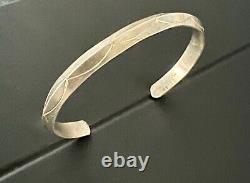 Vintage Hand-Stamped Navajo Cuff Bracelet Sterling Silver