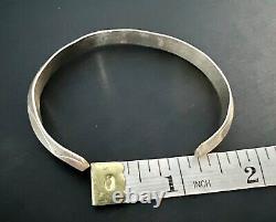 Vintage Hand-Stamped Navajo Cuff Bracelet Sterling Silver