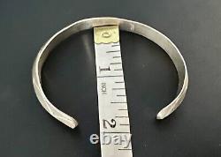 Vintage Hand-Stamped Navajo Cuff Bracelet Sterling Silver