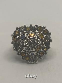 Vintage Handmade Mixed color Tourmaline 925 Sterling Silver Gothic Valentines He