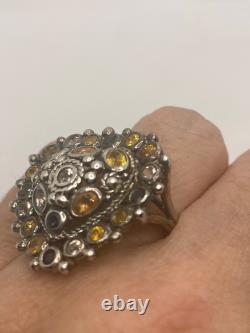 Vintage Handmade Mixed color Tourmaline 925 Sterling Silver Gothic Valentines He