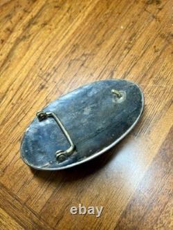 Vintage Handmade Navajo Sterling Silver Turquoise Belt Buckle Juan T Singer