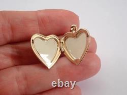 Vintage Heart Locket Pendant Charm Flower Necklace Pendant 14KYellow Gold Finish