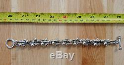 Vintage Heavy Berry Bracelet In Sterling 925 Silver 8.5 85g Chunky Peppercorn