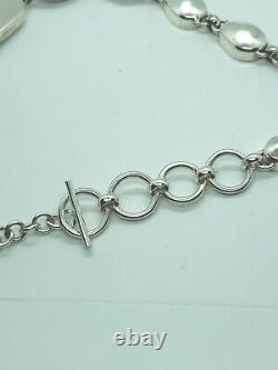 Vintage Heavy Solid Sterling Silver 925 Chunky Nugget Stone Rock Necklace Choker