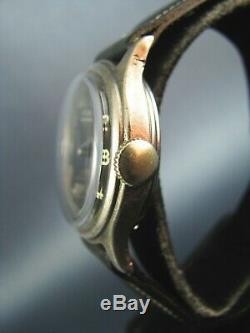 Vintage Helbros WW2 Era Military Style Sterling Silver Mens Watch 7J 1942