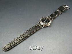 Vintage Helbros WW2 Era Military Style Sterling Silver Mens Watch 7J 1942