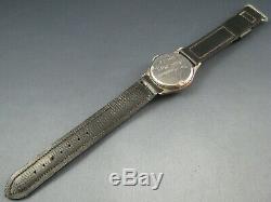 Vintage Helbros WW2 Era Military Style Sterling Silver Mens Watch 7J 1942